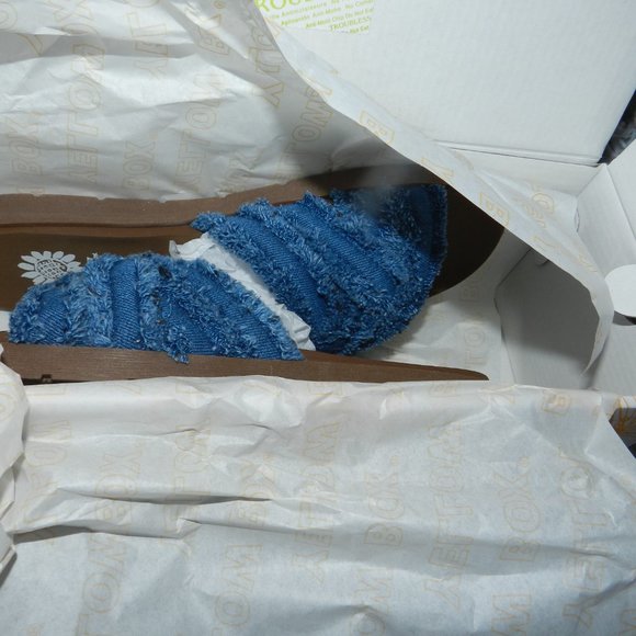 Yellowbox Women's Falses Blue Denim Cross Strap Slides BNIB🆕FAST😮‍💨⚡🚚 - Picture 9 of 12